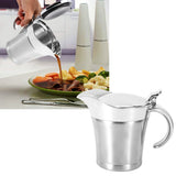 750ML Gravy Boat 304 Stainless Steel Sauce Jug Double Walled Steak Sauce Pot with Lid