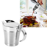 750ML Gravy Boat 304 Stainless Steel Sauce Jug Double Walled Steak Sauce Pot with Lid - Extra Image