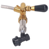 G5/8 Beer Faucet Brass Stainless Steel Beer Faucet Adjustable Beer Tap with Quick Connector - Side View