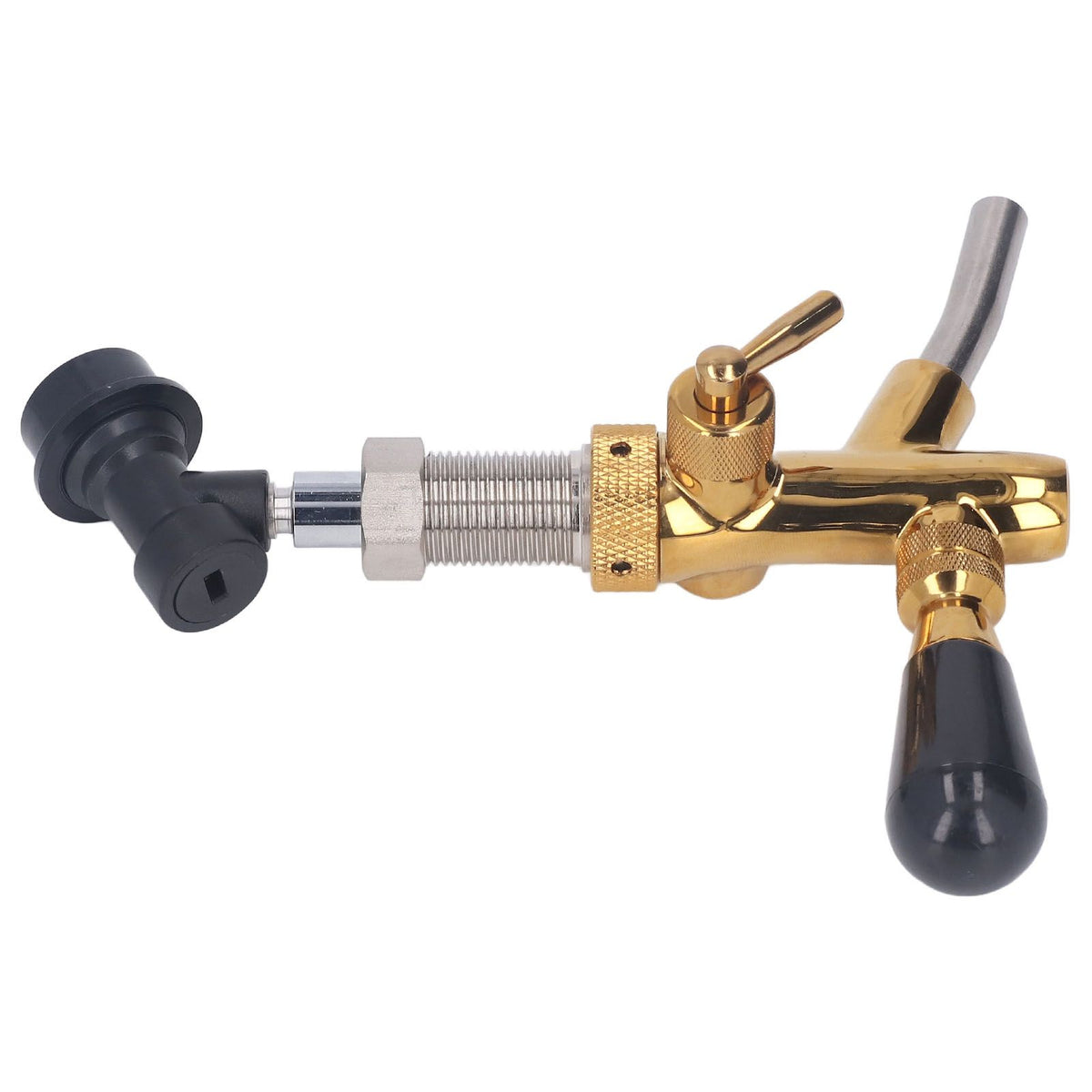 G5/8 Beer Faucet Brass Stainless Steel Beer Faucet Adjustable Beer Tap with Quick Connector