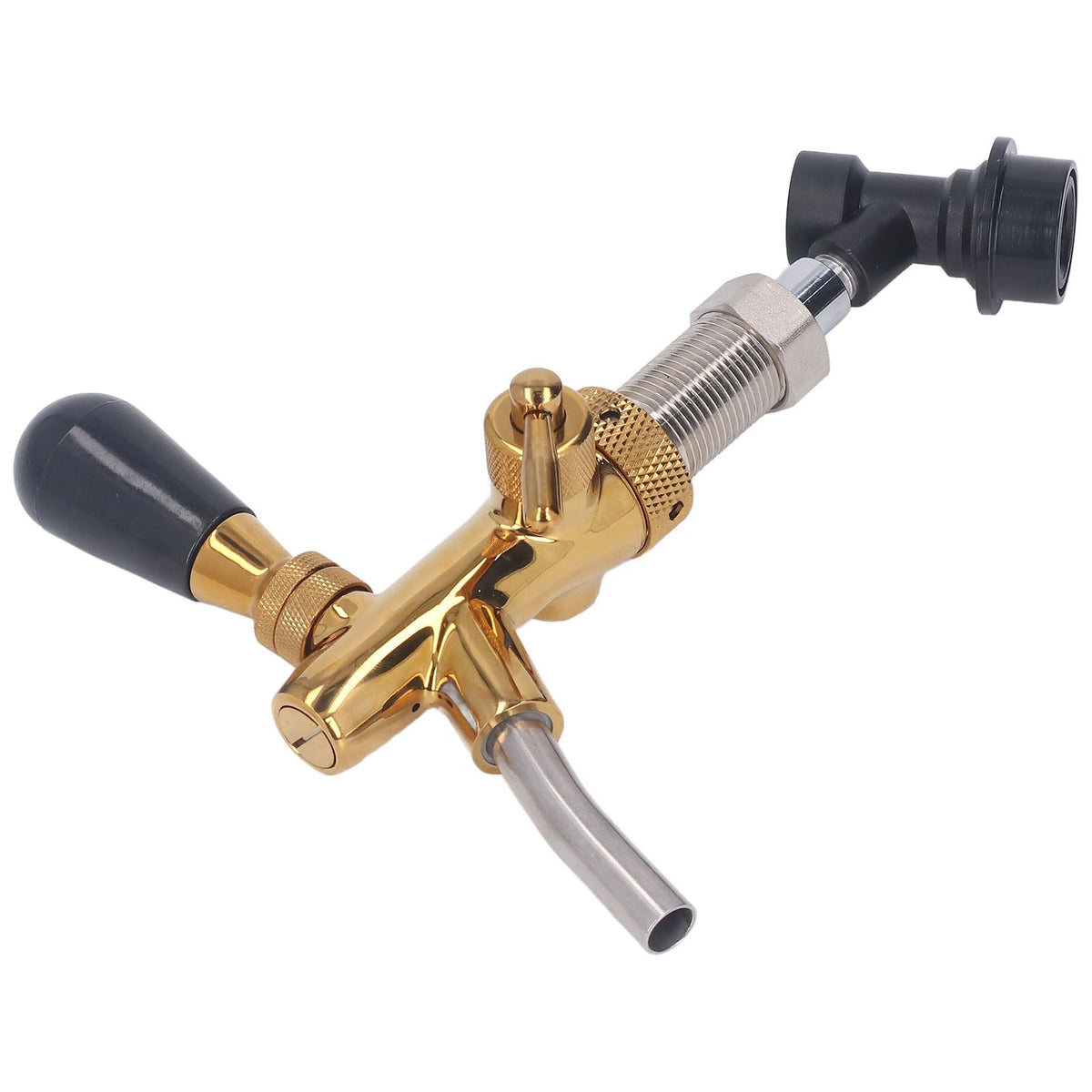 G5/8 Beer Faucet Brass Stainless Steel Beer Faucet Adjustable Beer Tap with Quick Connector