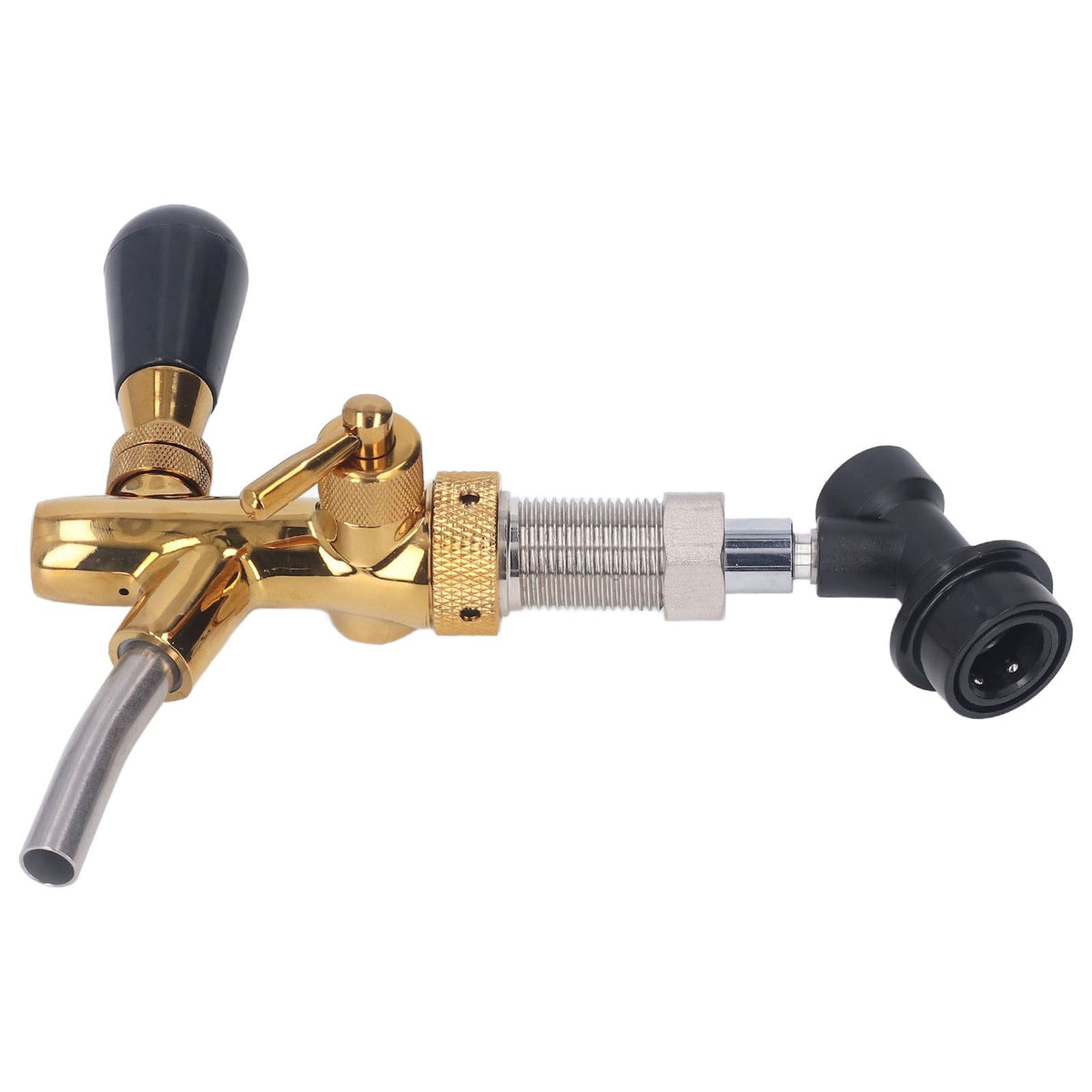 G5/8 Beer Faucet Brass Stainless Steel Beer Faucet Adjustable Beer Tap with Quick Connector