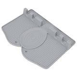 Silicone Utensil Rest Heat Resistant Non Slip Silicone Utensil Holder with Drip Pad for Kitchen Utensil Spoons Tongs Light Gray - Front View