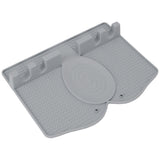 Silicone Utensil Rest Heat Resistant Non Slip Silicone Utensil Holder with Drip Pad for Kitchen Utensil Spoons Tongs Light Gray - Side View