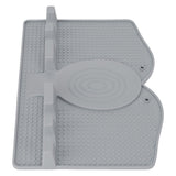 Silicone Utensil Rest Heat Resistant Non Slip Silicone Utensil Holder with Drip Pad for Kitchen Utensil Spoons Tongs Light Gray - Top-Down View