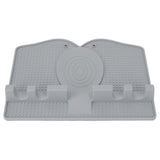 Silicone Utensil Rest Heat Resistant Non Slip Silicone Utensil Holder with Drip Pad for Kitchen Utensil Spoons Tongs Light Gray
