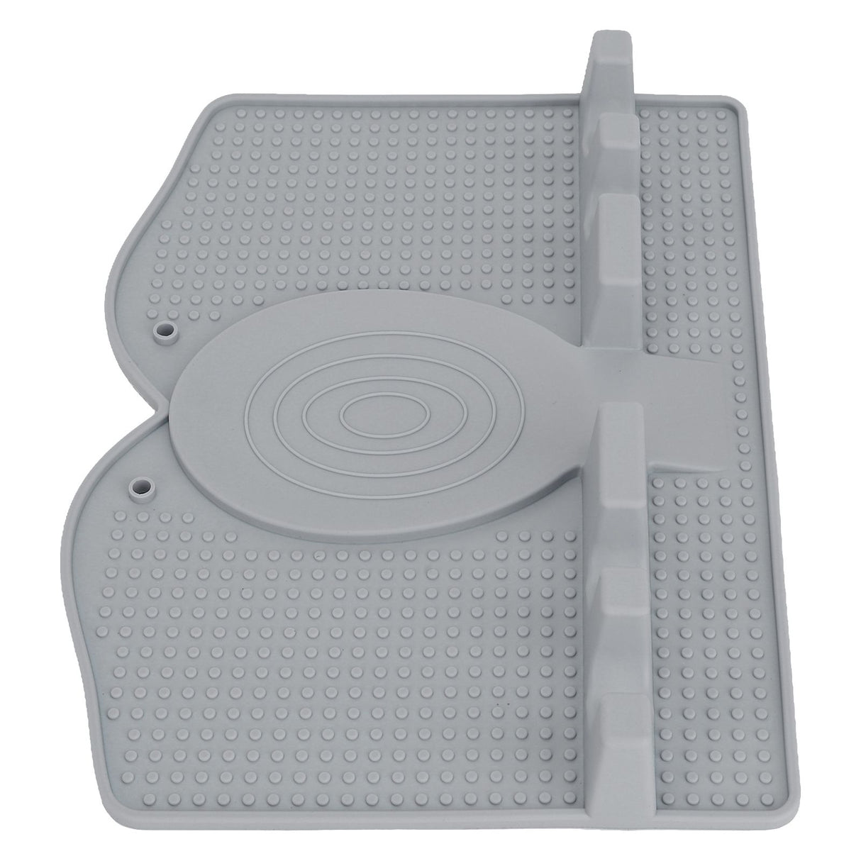 Silicone Utensil Rest Heat Resistant Non Slip Silicone Utensil Holder with Drip Pad for Kitchen Utensil Spoons Tongs Light Gray
