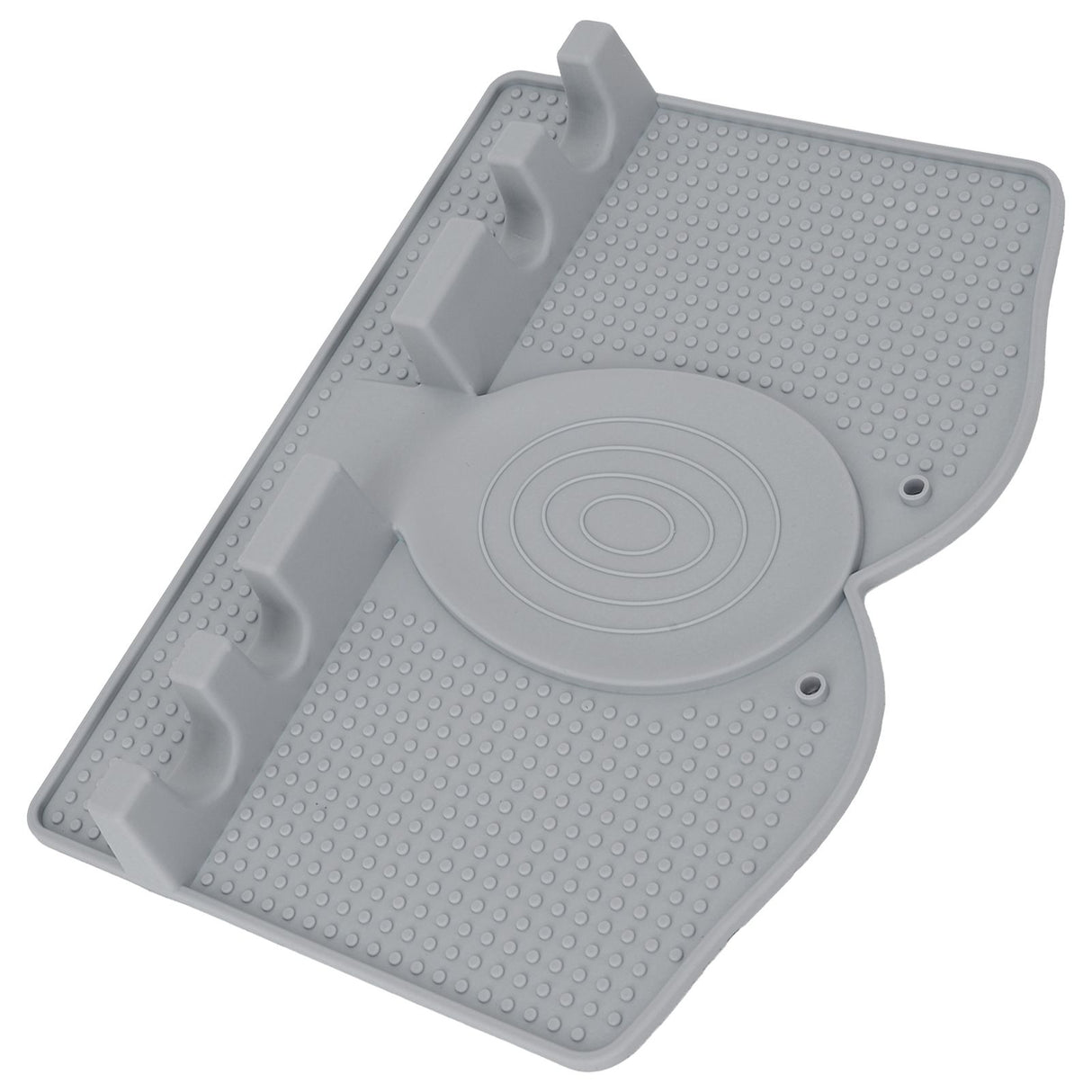 Silicone Utensil Rest Heat Resistant Non Slip Silicone Utensil Holder with Drip Pad for Kitchen Utensil Spoons Tongs Light Gray