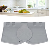 Silicone Utensil Rest Heat Resistant Non Slip Silicone Utensil Holder with Drip Pad for Kitchen Utensil Spoons Tongs Light Gray - Extra Image