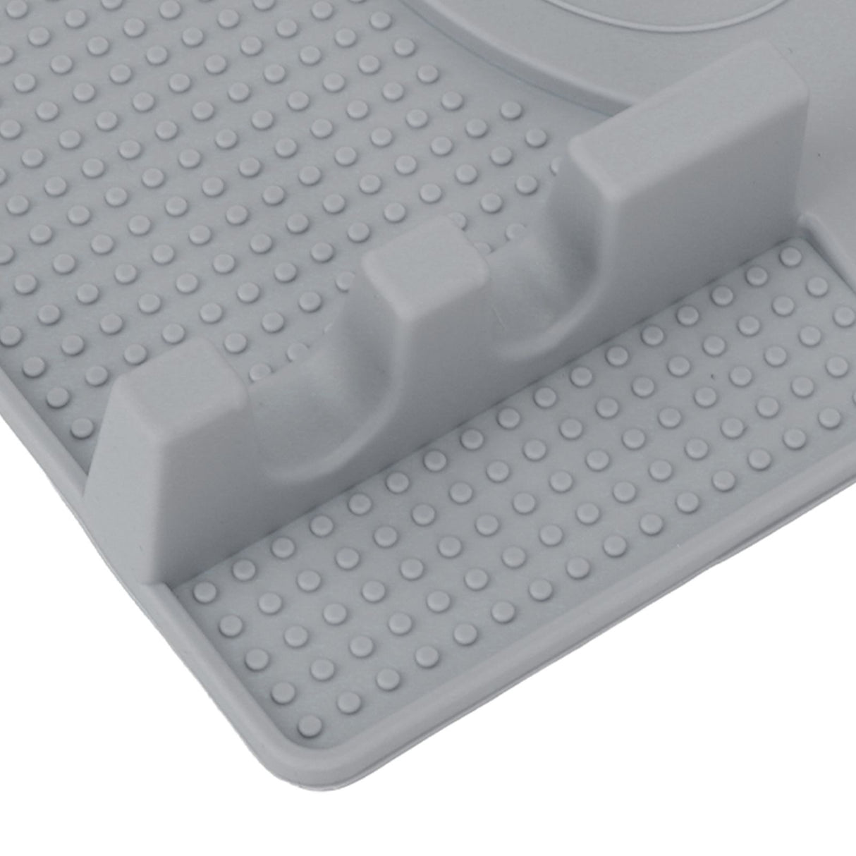Silicone Utensil Rest Heat Resistant Non Slip Silicone Utensil Holder with Drip Pad for Kitchen Utensil Spoons Tongs Light Gray