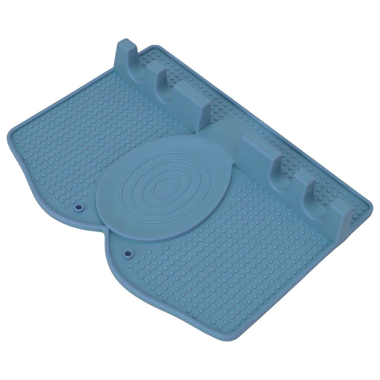 Silicone Utensil Rest Heat Resistant Non Slip Silicone Utensil Holder with Drip Pad for Kitchen Utensil Spoons Tongs Dark Blue