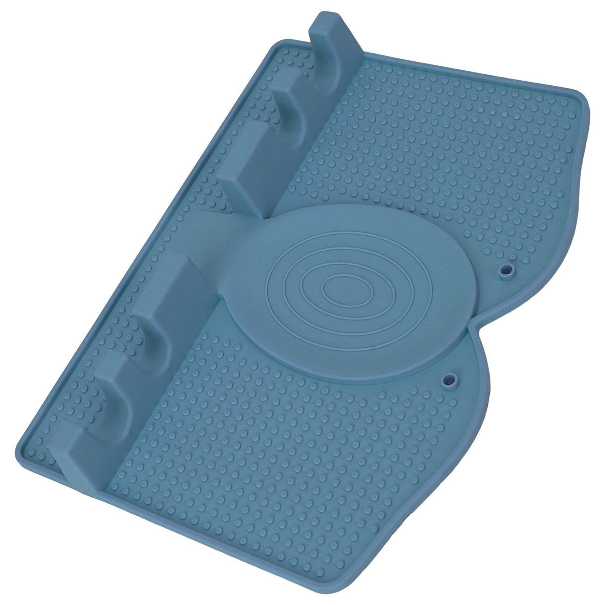 Silicone Utensil Rest Heat Resistant Non Slip Silicone Utensil Holder with Drip Pad for Kitchen Utensil Spoons Tongs Dark Blue