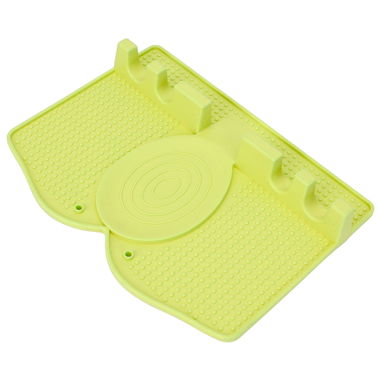 Silicone Utensil Rest Heat Resistant Non Slip Silicone Utensil Holder with Drip Pad for Kitchen Utensil Spoons Tongs Light Green