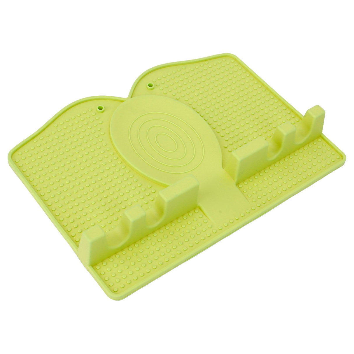 Silicone Utensil Rest Heat Resistant Non Slip Silicone Utensil Holder with Drip Pad for Kitchen Utensil Spoons Tongs Light Green