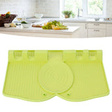 Silicone Utensil Rest Heat Resistant Non Slip Silicone Utensil Holder with Drip Pad for Kitchen Utensil Spoons Tongs Light Green - Extra Image