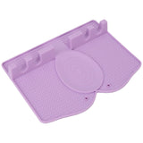 Silicone Utensil Rest Heat Resistant Non Slip Silicone Utensil Holder with Drip Pad for Kitchen Utensil Spoons Tongs Light Purple - Side View