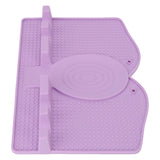 Silicone Utensil Rest Heat Resistant Non Slip Silicone Utensil Holder with Drip Pad for Kitchen Utensil Spoons Tongs Light Purple - Top-Down View