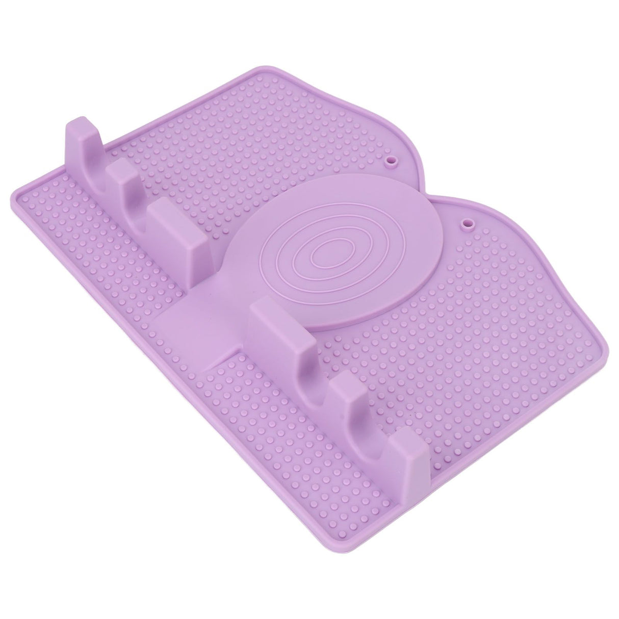 Silicone Utensil Rest Heat Resistant Non Slip Silicone Utensil Holder with Drip Pad for Kitchen Utensil Spoons Tongs Light Purple