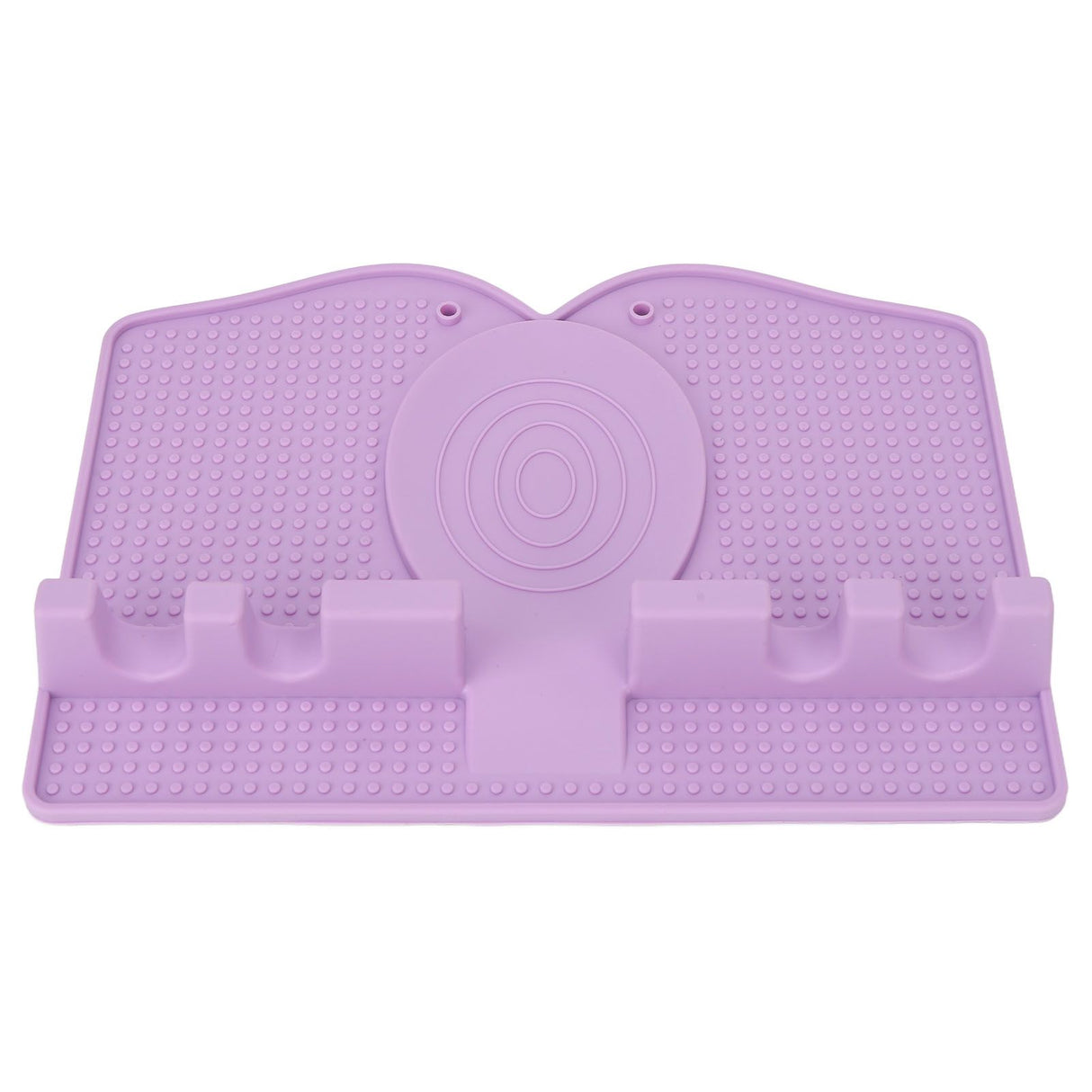 Silicone Utensil Rest Heat Resistant Non Slip Silicone Utensil Holder with Drip Pad for Kitchen Utensil Spoons Tongs Light Purple