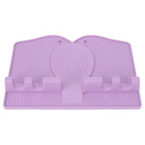 Silicone Utensil Rest Heat Resistant Non Slip Silicone Utensil Holder with Drip Pad for Kitchen Utensil Spoons Tongs Light Purple