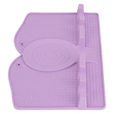 Silicone Utensil Rest Heat Resistant Non Slip Silicone Utensil Holder with Drip Pad for Kitchen Utensil Spoons Tongs Light Purple - Low Angle
