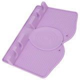 Silicone Utensil Rest Heat Resistant Non Slip Silicone Utensil Holder with Drip Pad for Kitchen Utensil Spoons Tongs Light Purple