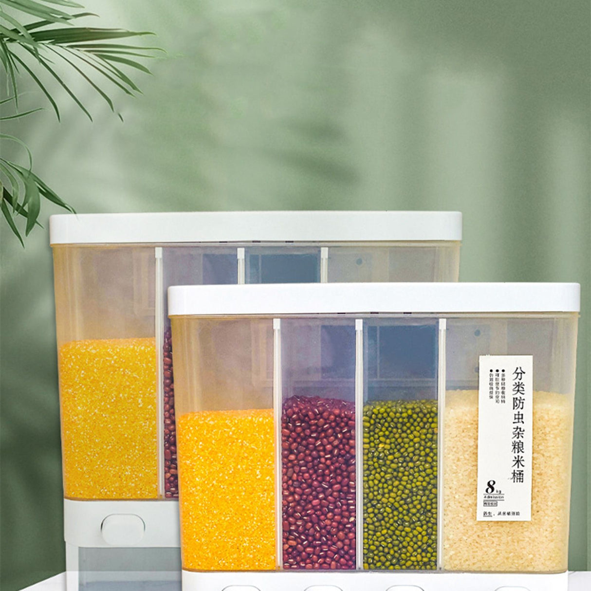 Storage Box Transparent Classification Press Button Removable Cover Storage Tanks for Kitchen