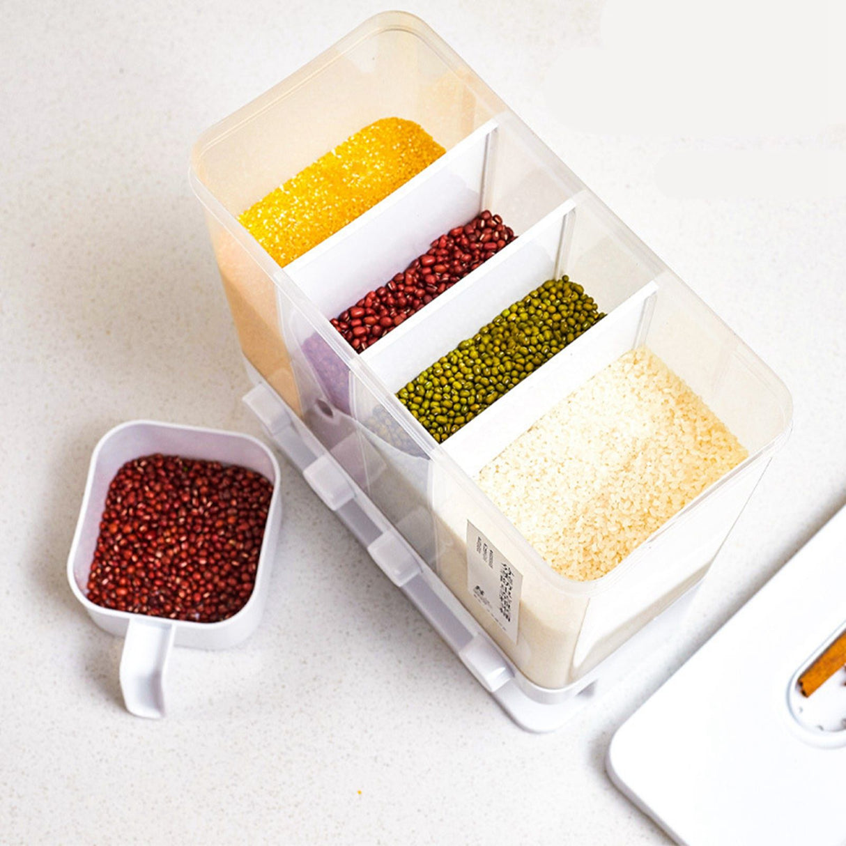 Storage Box Transparent Classification Press Button Removable Cover Storage Tanks for Kitchen