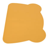 Silicone Placemat Thicken Heat Insulation Anti Slip Soft Elastic Silicone Bear Placemat for Home Hotel Restaurant Yellow
