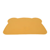 Silicone Placemat Thicken Heat Insulation Anti Slip Soft Elastic Silicone Bear Placemat for Home Hotel Restaurant Yellow - Rear View