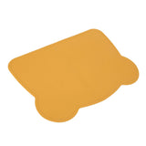 Silicone Placemat Thicken Heat Insulation Anti Slip Soft Elastic Silicone Bear Placemat for Home Hotel Restaurant Yellow
