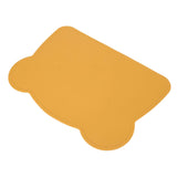Silicone Placemat Thicken Heat Insulation Anti Slip Soft Elastic Silicone Bear Placemat for Home Hotel Restaurant Yellow