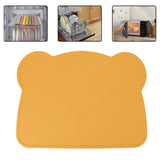 Silicone Placemat Thicken Heat Insulation Anti Slip Soft Elastic Silicone Bear Placemat for Home Hotel Restaurant Yellow - Extra Image
