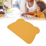 Silicone Placemat Thicken Heat Insulation Anti Slip Soft Elastic Silicone Bear Placemat for Home Hotel Restaurant Yellow - Extra Image