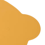 Silicone Placemat Thicken Heat Insulation Anti Slip Soft Elastic Silicone Bear Placemat for Home Hotel Restaurant Yellow
