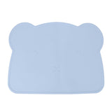 Silicone Placemat Thicken Heat Insulation Anti Slip Soft Elastic Silicone Bear Placemat for Home Hotel Restaurant Blue