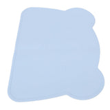 Silicone Placemat Thicken Heat Insulation Anti Slip Soft Elastic Silicone Bear Placemat for Home Hotel Restaurant Blue - Front View