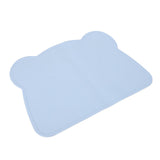 Silicone Placemat Thicken Heat Insulation Anti Slip Soft Elastic Silicone Bear Placemat for Home Hotel Restaurant Blue - Rear View