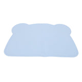 Silicone Placemat Thicken Heat Insulation Anti Slip Soft Elastic Silicone Bear Placemat for Home Hotel Restaurant Blue