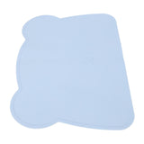 Silicone Placemat Thicken Heat Insulation Anti Slip Soft Elastic Silicone Bear Placemat for Home Hotel Restaurant Blue