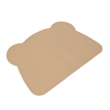 Silicone Placemat Thicken Heat Insulation Anti Slip Soft Elastic Silicone Bear Placemat for Home Hotel Restaurant Brown