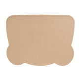 Silicone Placemat Thicken Heat Insulation Anti Slip Soft Elastic Silicone Bear Placemat for Home Hotel Restaurant Brown