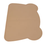 Silicone Placemat Thicken Heat Insulation Anti Slip Soft Elastic Silicone Bear Placemat for Home Hotel Restaurant Brown - Extra Image