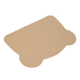 Silicone Placemat Thicken Heat Insulation Anti Slip Soft Elastic Silicone Bear Placemat for Home Hotel Restaurant Brown