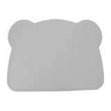 Silicone Placemat Thicken Heat Insulation Anti Slip Soft Elastic Silicone Bear Placemat for Home Hotel Restaurant Grey