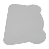 Silicone Placemat Thicken Heat Insulation Anti Slip Soft Elastic Silicone Bear Placemat for Home Hotel Restaurant Grey