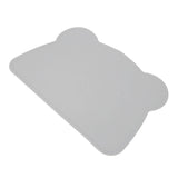 Silicone Placemat Thicken Heat Insulation Anti Slip Soft Elastic Silicone Bear Placemat for Home Hotel Restaurant Grey