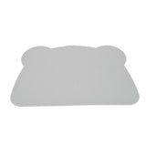 Silicone Placemat Thicken Heat Insulation Anti Slip Soft Elastic Silicone Bear Placemat for Home Hotel Restaurant Grey