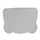 Silicone Placemat Thicken Heat Insulation Anti Slip Soft Elastic Silicone Bear Placemat for Home Hotel Restaurant Grey