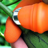 Silicone Thumb Knife Stainless Steel Thumb Knife Picker for Peel Pick Vegetables Pepper Beans Bent Knife